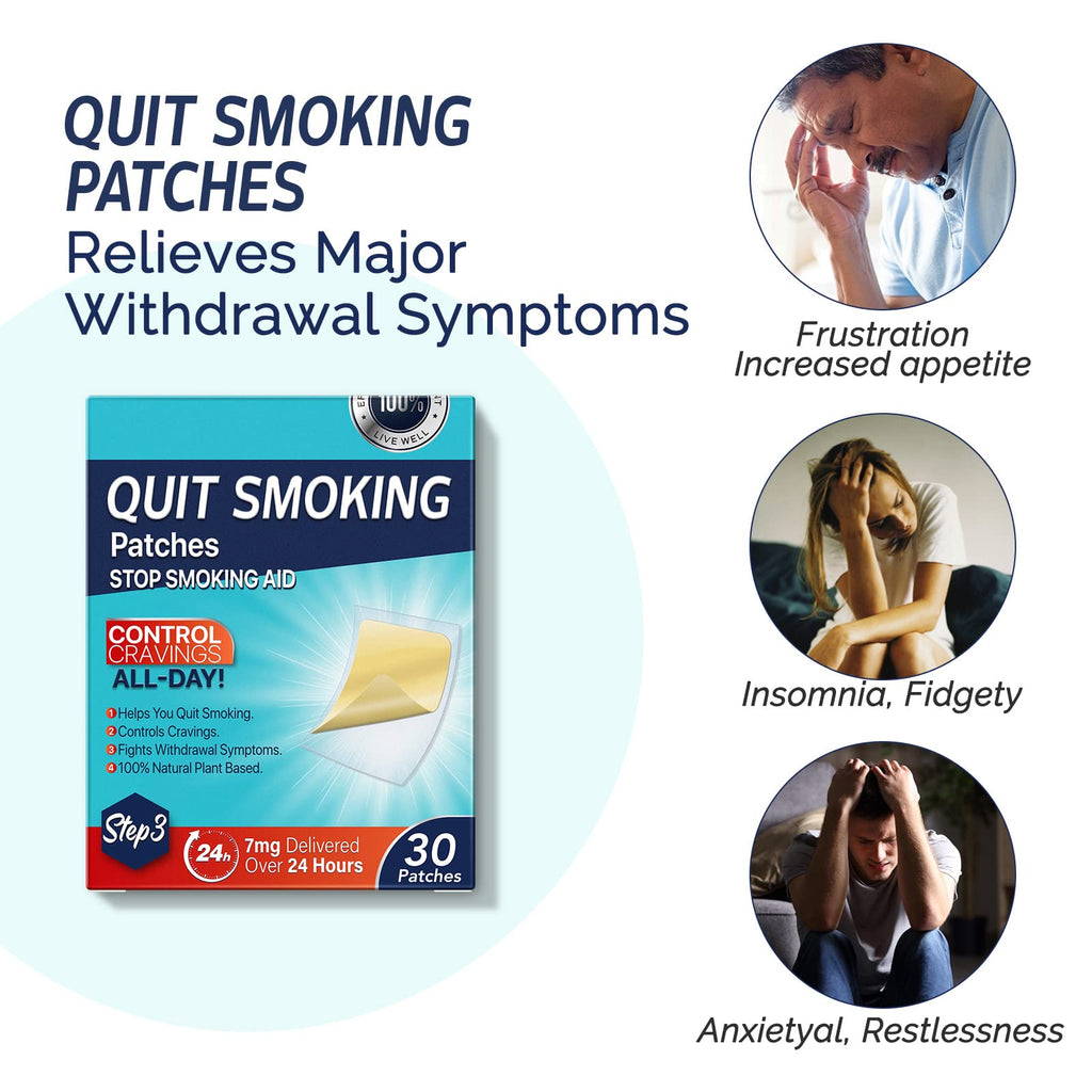 7mg Quit Smoking Patches, Step 3 Stop Smoking Aids Patches, Easy & Effective Anti-Stickers, Quit Smoking Stickers That Work with