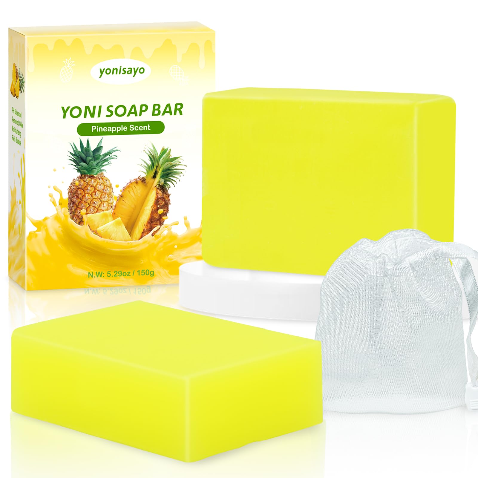 Yoni Bar Soap, 2 PCS Organic Yoni Wash Large Size Yoni Soap Bar for Women Ph Balance Feminine Wash, Natural Vaginal Body Bath So