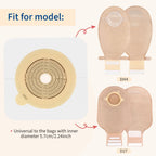 10 Pack Skin Barriers for Two Piece Colostomy Bags, Ostomy Barrier with Non-Woven Border, Cut-to-Fit, 60mm Max