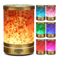 Essential Oil Diffuser, Aromatherapy Diffuser Himalayan Pink Salt Crystal, Diffusers for Essential Oils with 7 Color Lights 2 Mi