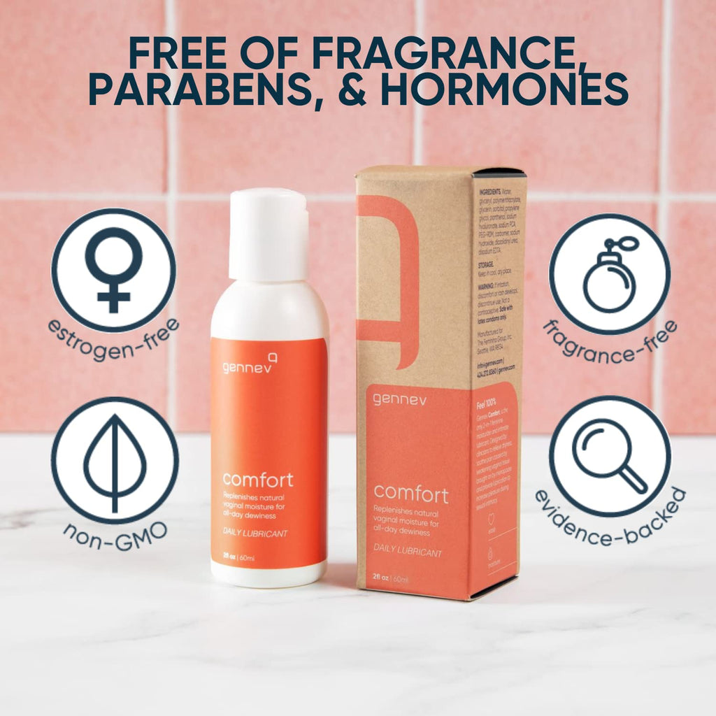 Gennev Comfort Water-Based Lubricant for Women - 2-in-1 Menopause Lubricant and Feminine Moisturizer - Personal Lube for Vaginal