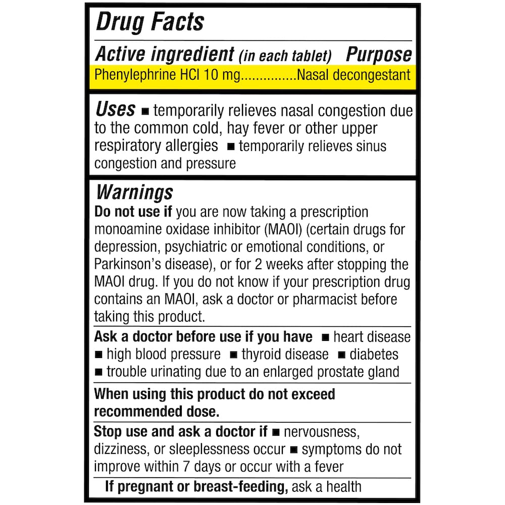 Puregen Labs Nasal Decongestant PE 3 Pack - 300 Tablets Total | Phenylephrine HCl 10 mg | Maximum Strength | Non Drowsy Nasal &
