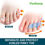 Povihome 10 Pack Pinky Toe Separator and Protectors for Overlapping Toe, Curled Pinky Toes - Spacers for Morton's Neuroma Pain R