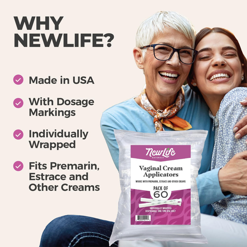 NewLife Naturals Disposable Plastic Vaginal Cream Applicators Hygienic Threaded Injector Applicator Preseed Estrace Premarin OTC