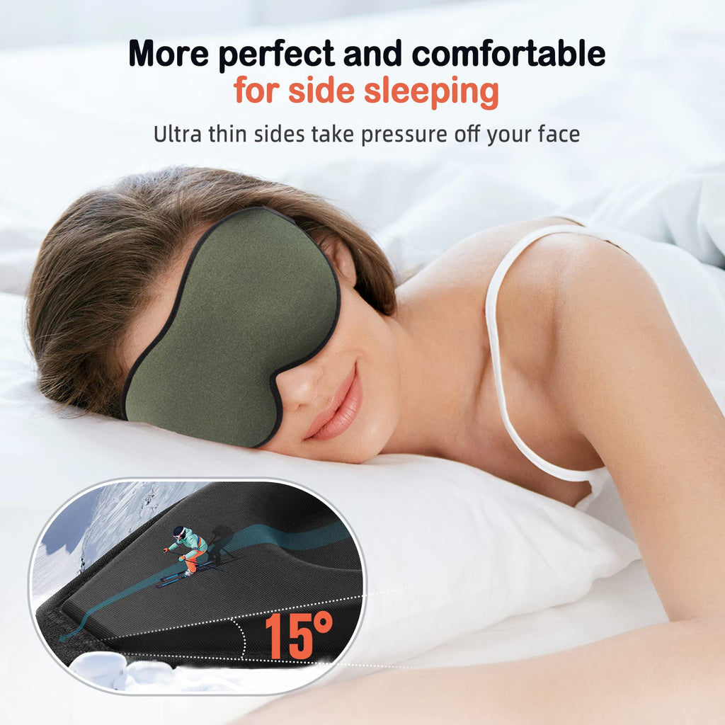 LitBear Sleep Mask for Men Side Sleeper, Sleeping Mask for Women Light Blocking, 3D Contoured Cup Eye Mask Sleeping, Soft Lightw