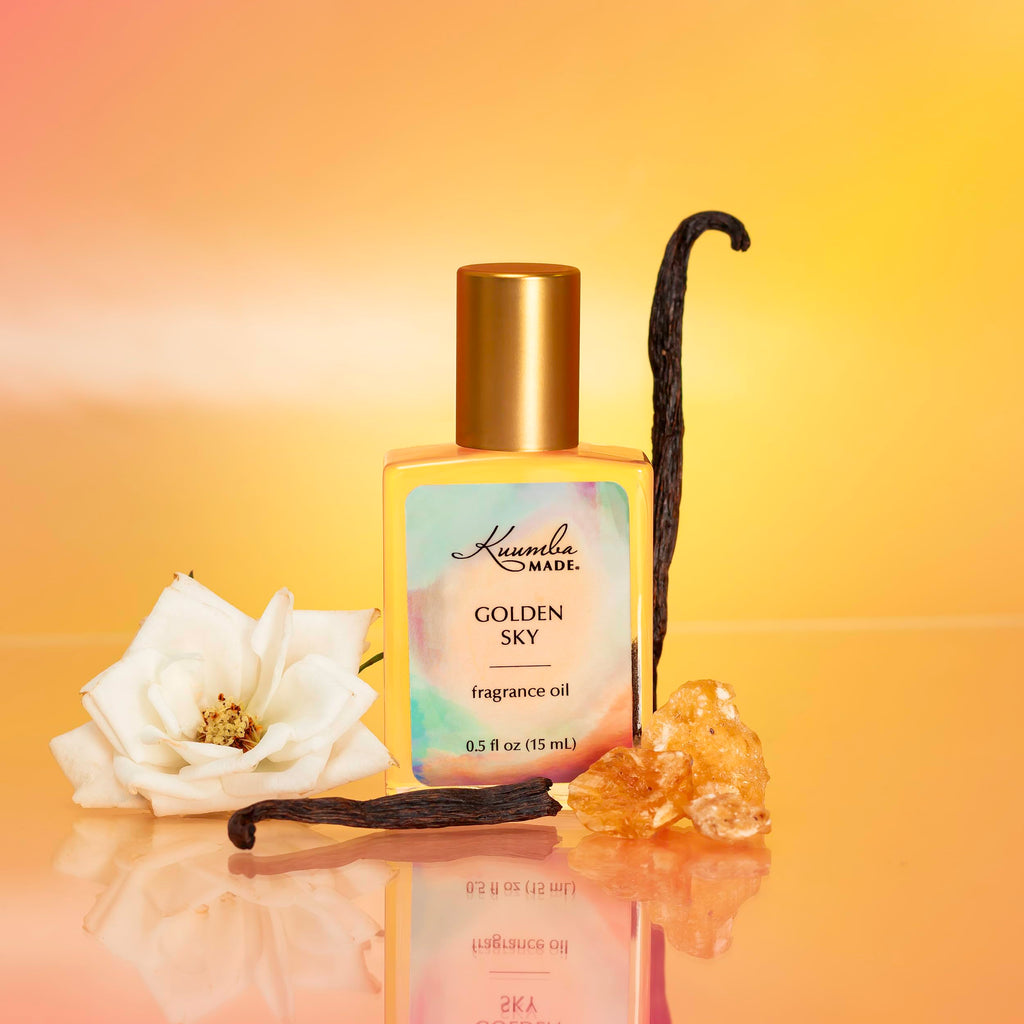 Kuumba Made Golden Sky Exquisite Fragrance Oil | 0.5 Fl Oz | Notes Of Vanilla, Rose and Amber | Clean, Long-Lasting Scent | Alco