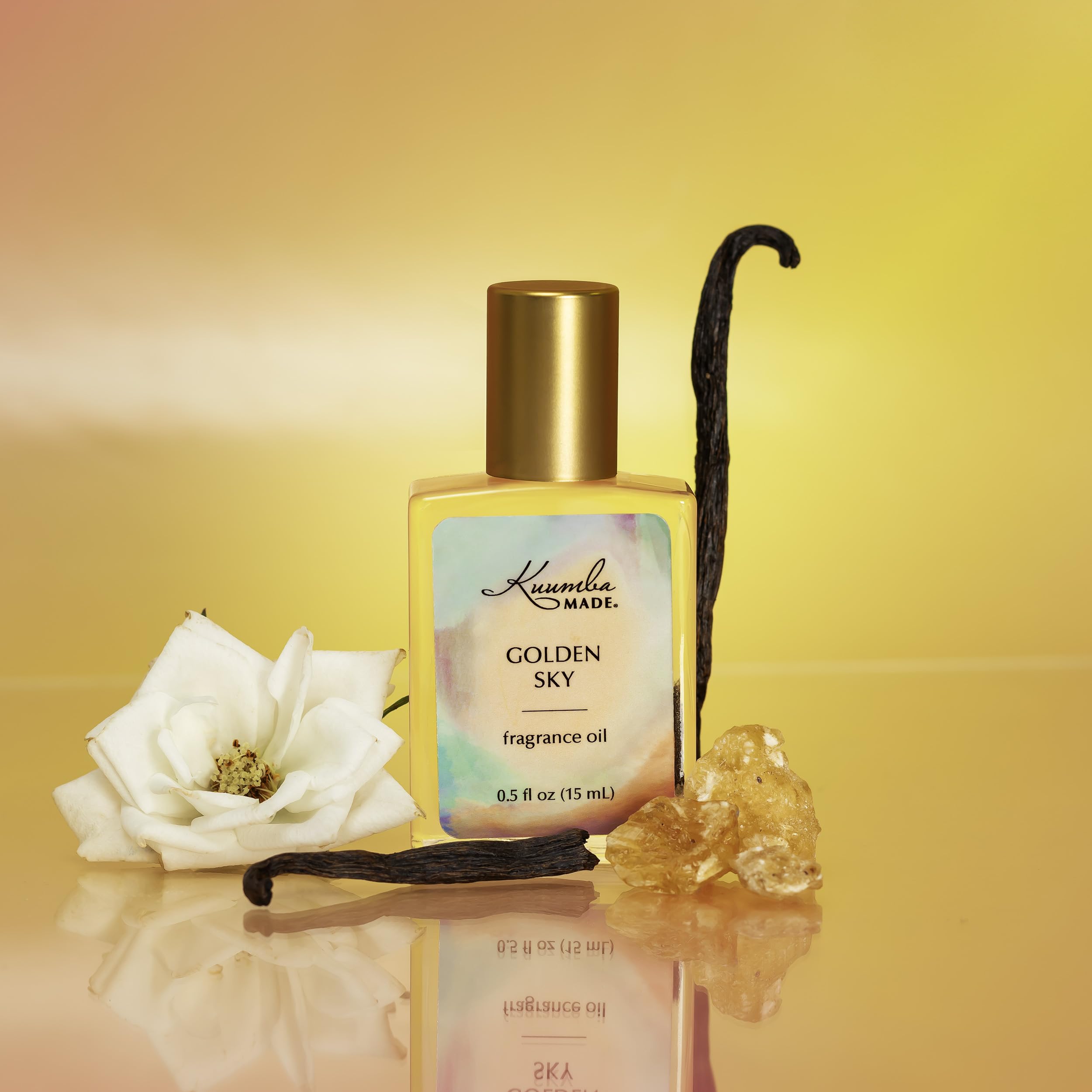 Kuumba Made Golden Sky Exquisite Fragrance Oil | 0.5 Fl Oz | Notes Of Vanilla, Rose and Amber | Clean, Long-Lasting Scent | Alco