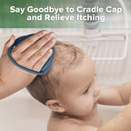 Haakaa Silicone Shampoo Brush - Cradle Cap Brush Comb - Baby Hair Scrubber - Scalp Massager for Newborns & Toddlers - 1pk-Steel