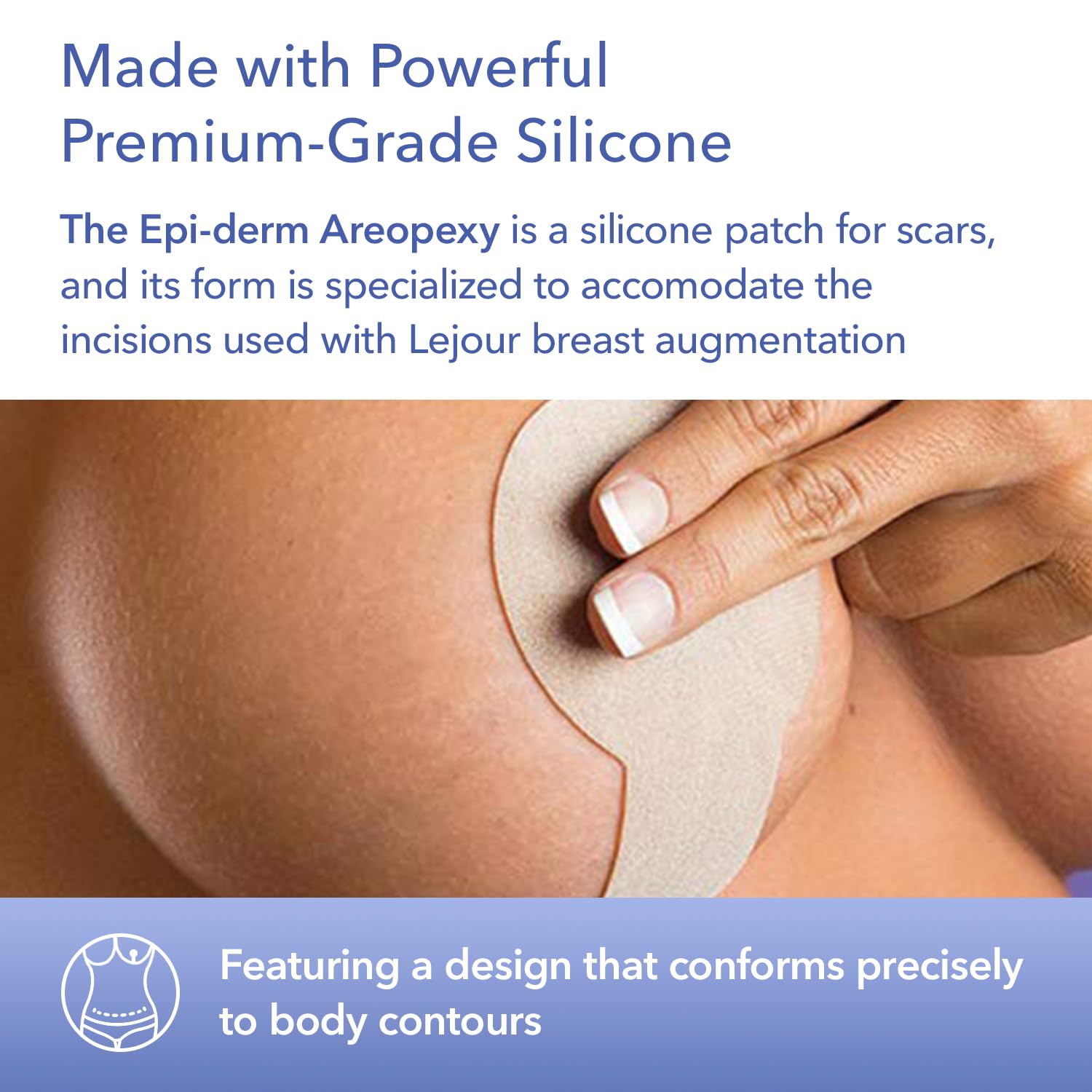 Biodermis Epi-Derm Keloid Areopexy Silicone Scar Sheets for Breast Augmentation, Professional Scar Patches in Lollipop Configura