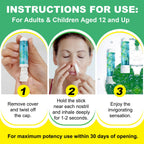 HUALIJIA Nasal Sticks (4 Pack), Nose Inhaler Stick with Essential Oils + Menthol (Mint, Wintermint, Tropical, Lavender) - Enhanc
