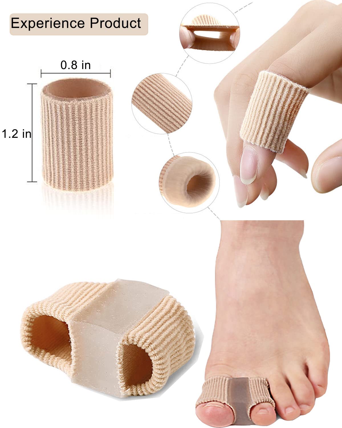 Golbylicc Bunion Toe Separators for Overlapping Toes Women Men, Gel Toe Spacers Bunion Corrector with 2 Loops for feet (4PC)