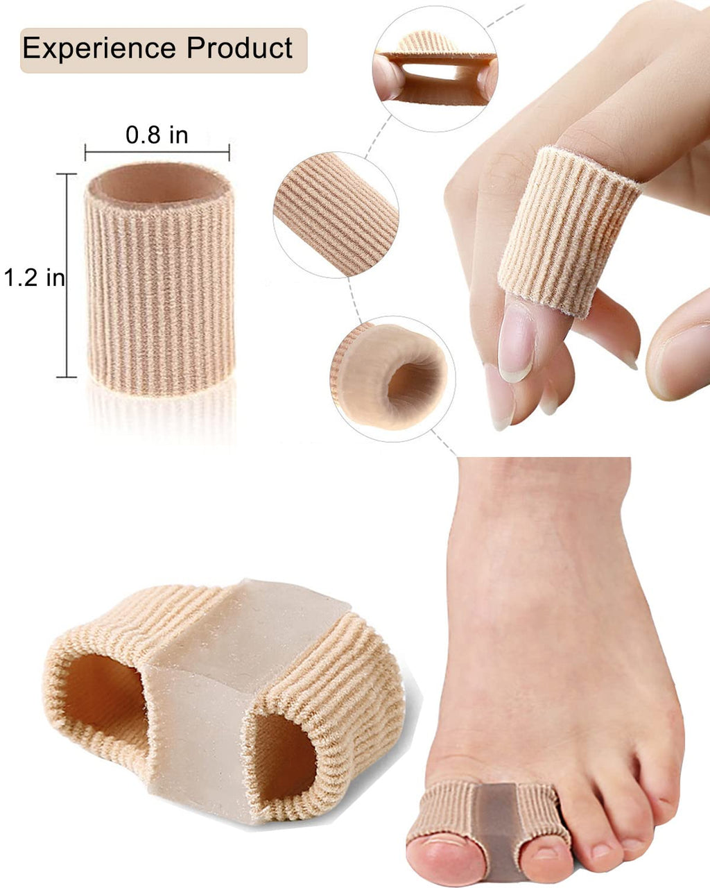 Golbylicc Bunion Toe Separators for Overlapping Toes Women Men, Gel Toe Spacers Bunion Corrector with 2 Loops for feet (4PC)