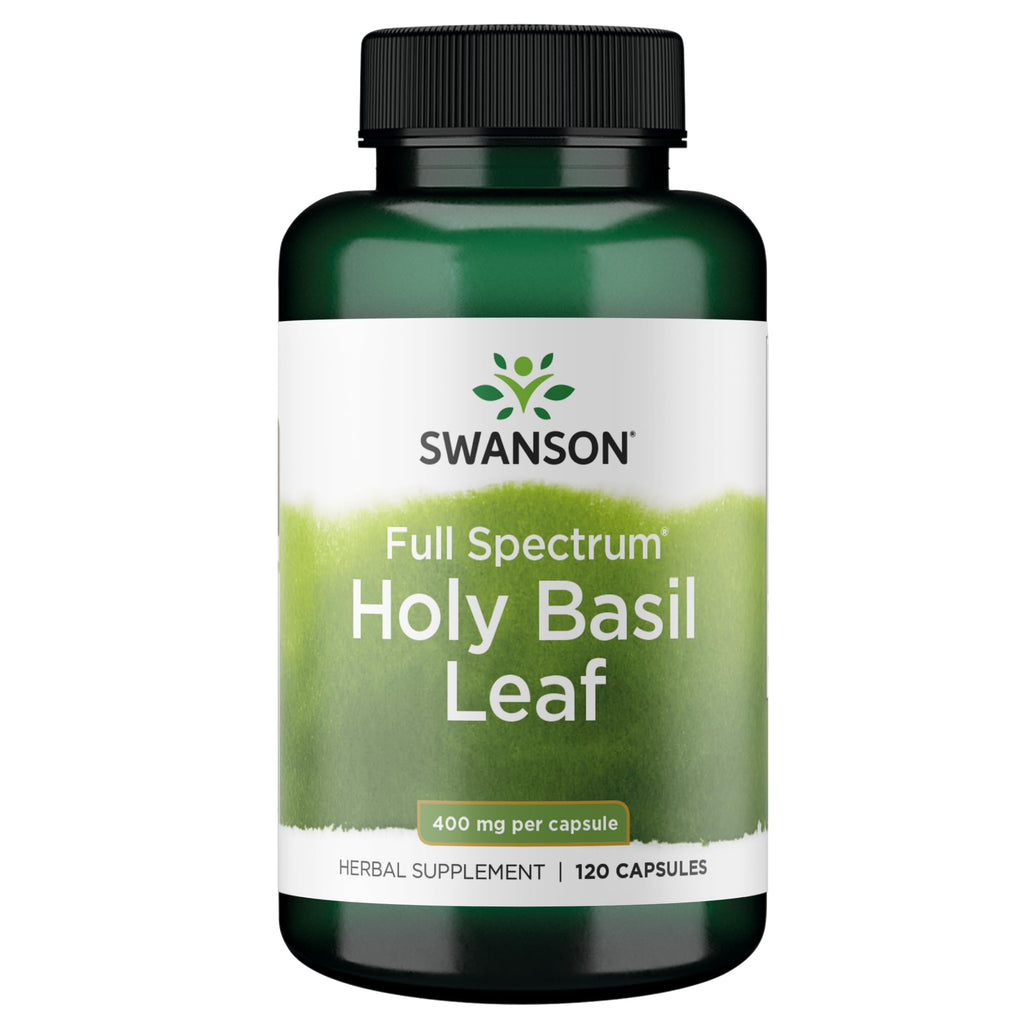Swanson Holy Basil Leaf (Tulsi) - Stress Support and Well-Being Supplement - (120 Capsules, 800mg Per Serving)