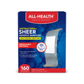 All Health Antibacterial Sheer Adhesive Bandages, 3/4 in x 3 in, 160 ct | Helps Prevent Infection, Extra Large Comfortable Prote