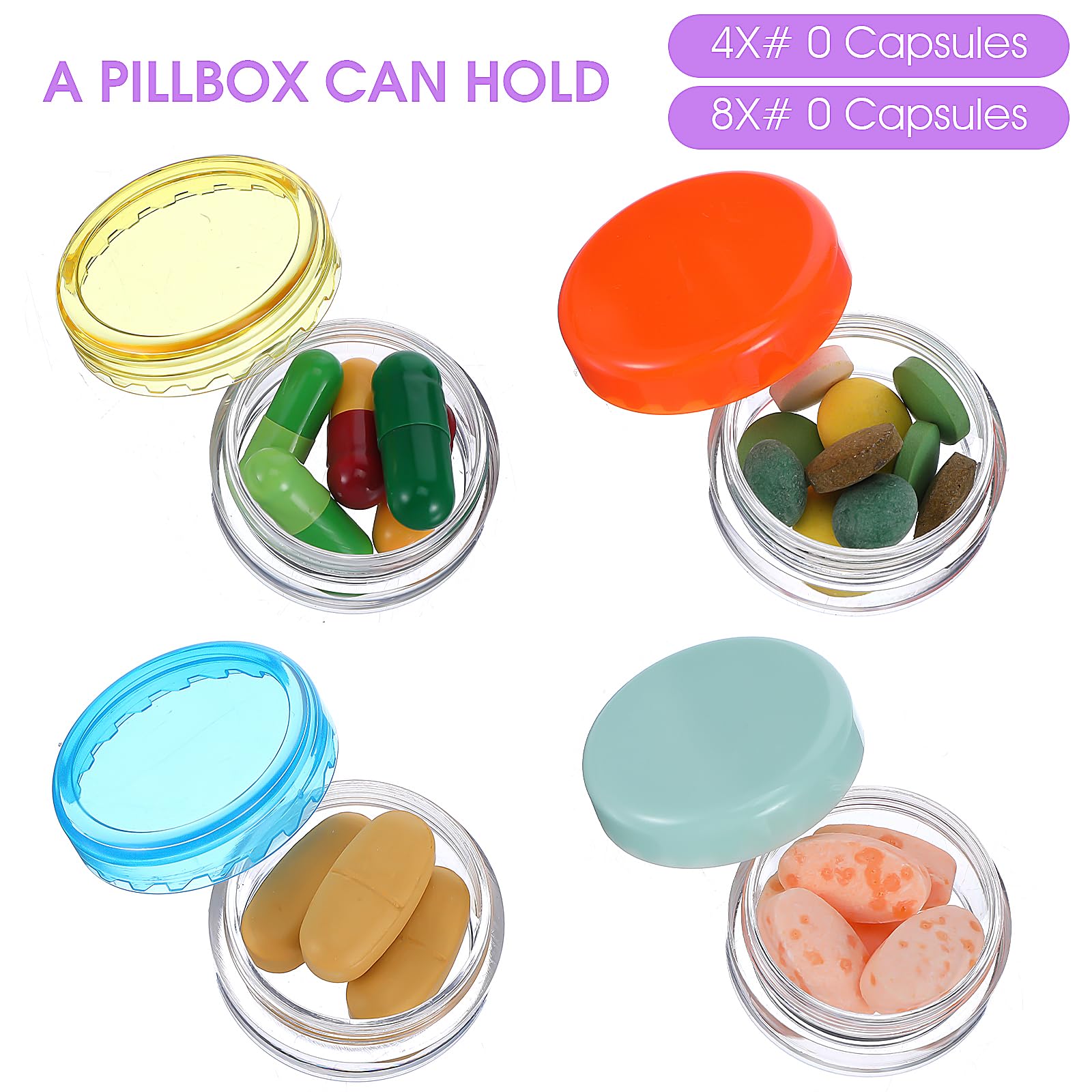 Dimeho 10 Pcs Small Pill Organizer Box Mini Pill Organizer Travel Pill Case Holder Portable Daily Pill Container BPA Free Pills