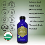 Organic, Neem Oil, for Plants, Skin, Hair, Dogs - 100% Pure, Neem Oil, by Zongle Therapeutics, 4 OZ