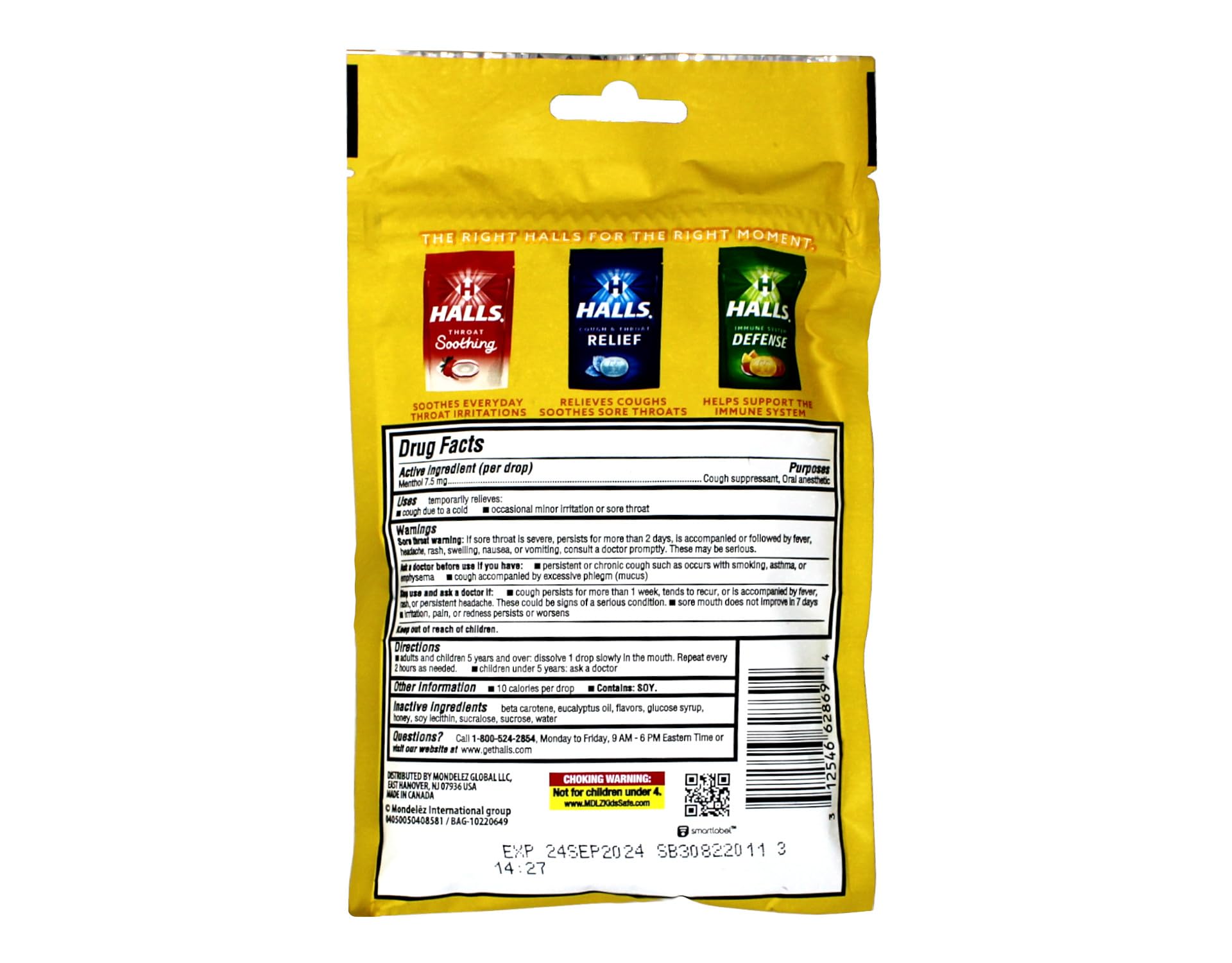Halls Honey Lemon Triple Soothing Action Cough Suppressant/Oral Anesthetic Drops 30 ct (Pack of 12)