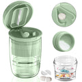 Pill Cutter Splitter with Dispenser, Pill Cutter for Small or Large Pills, Crushes Pills, Vitamins, Tablets, Stainless Steel Bla