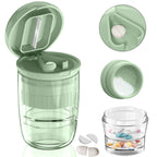Pill Cutter Splitter with Dispenser, Pill Cutter for Small or Large Pills, Crushes Pills, Vitamins, Tablets, Stainless Steel Bla