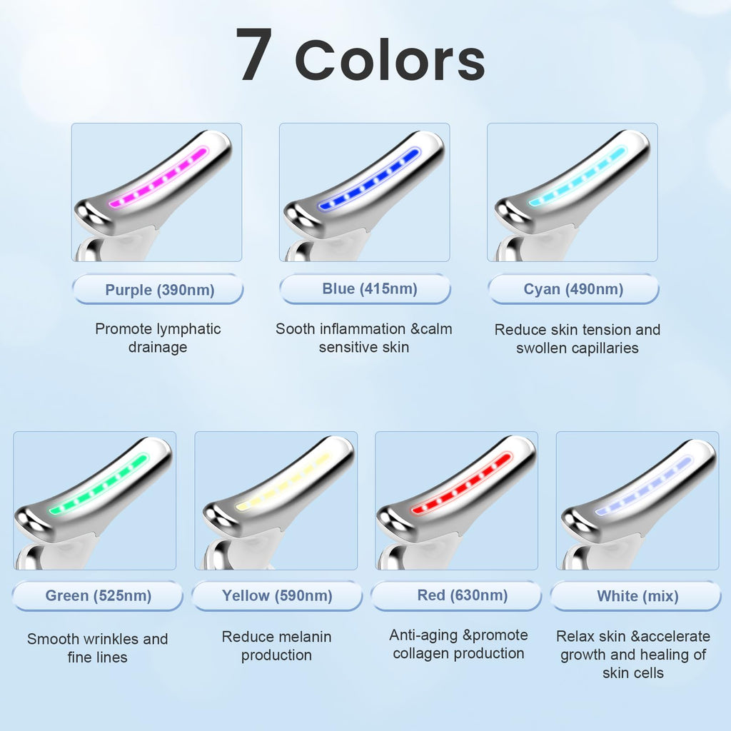Budobiruon Red Light Therapy for Face, Face and Neck Massager, Wrinkle Remover with Red Light Therapy for Skin Care, Cleansing,