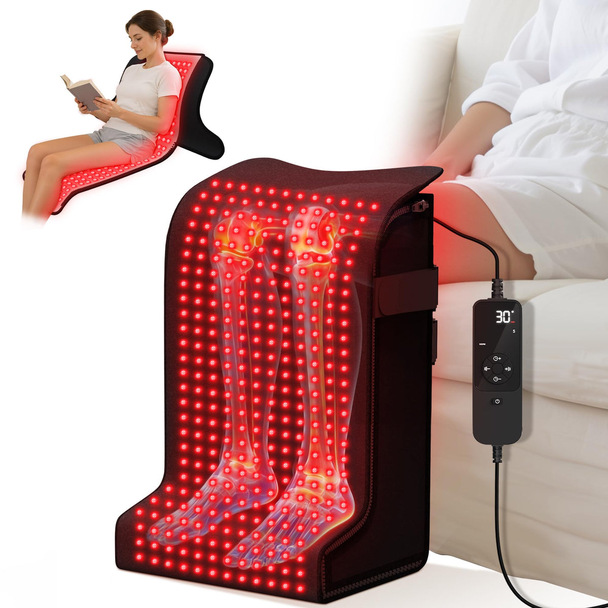 SUHZF Red Light Therapy for Feet, 480 LEDs with 660nm & 850nm