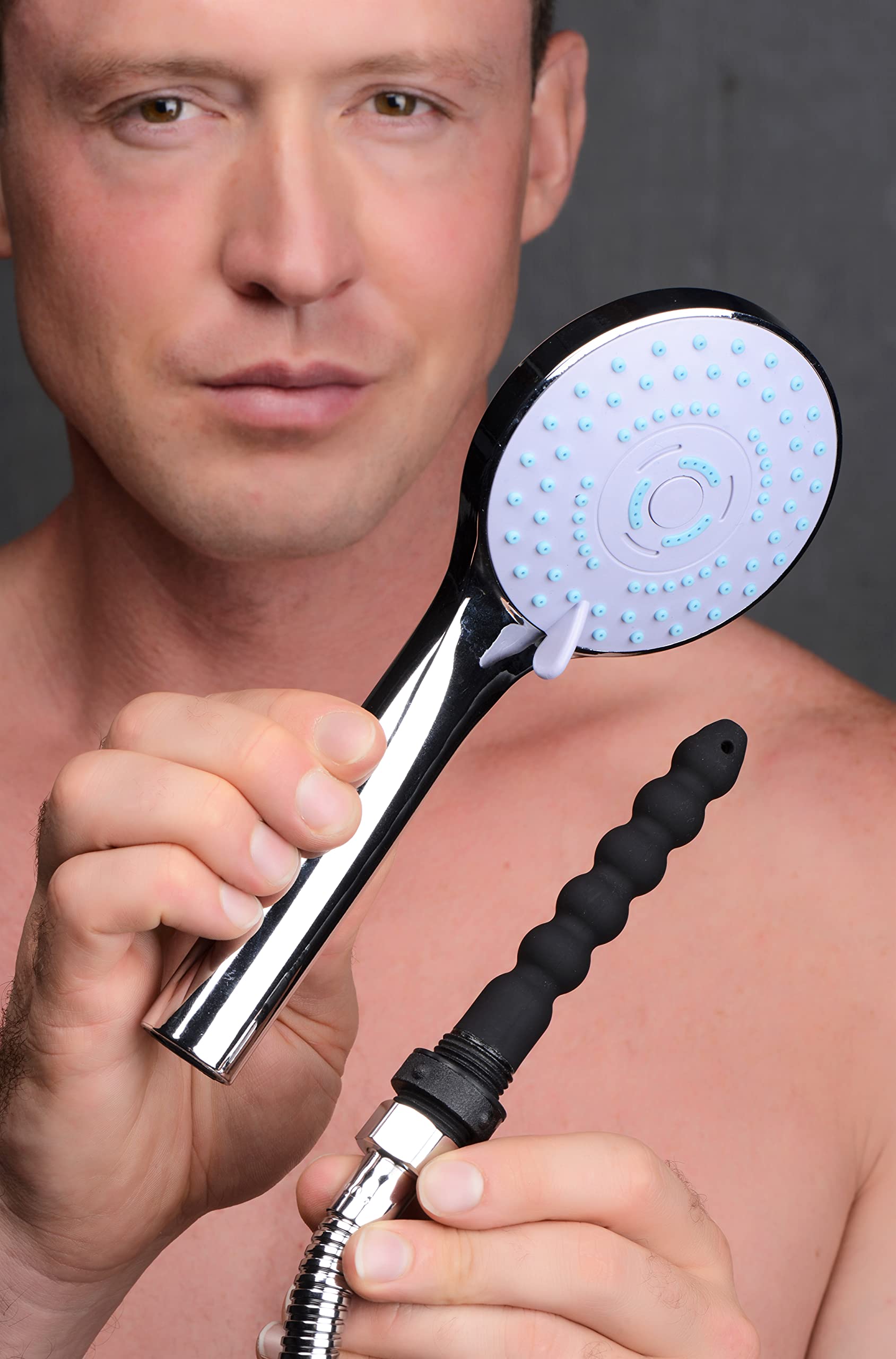 Cleanstream Shower Head with Body Safe Silicone Enema Nozzle, Shower Douche, Reusable Cleaner for Men Women, Connected to Shower