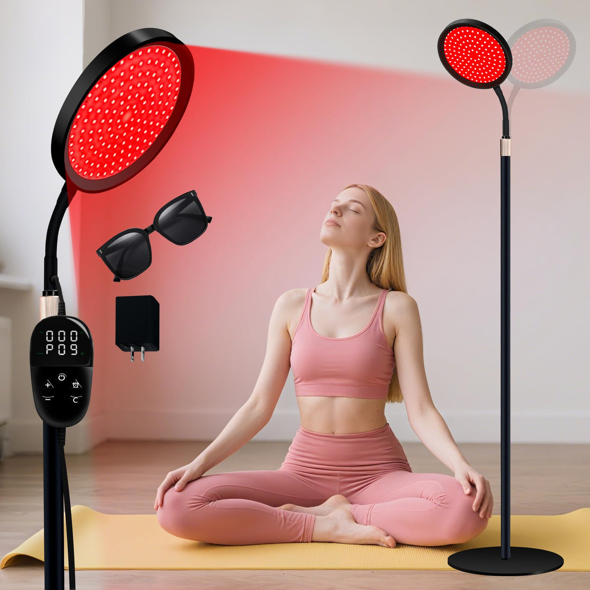 LanSuper Red Light Therapy for Face & Body, Red Infrared Light Therapy Lamp