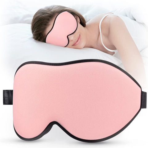 LitBear Sleep Masks for Women, Pink Eye Mask for Sleeping, Comfortable Night Sleeping Mask, Soft Contoured Eye Cover for Sleepin
