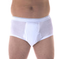 1-Pack Mens Maximum Absorbency Washable Reusable Bladder Control Briefs White 3X (Waist 46-48)