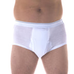 1-Pack Mens Maximum Absorbency Washable Reusable Bladder Control Briefs White 3X (Waist 46-48)