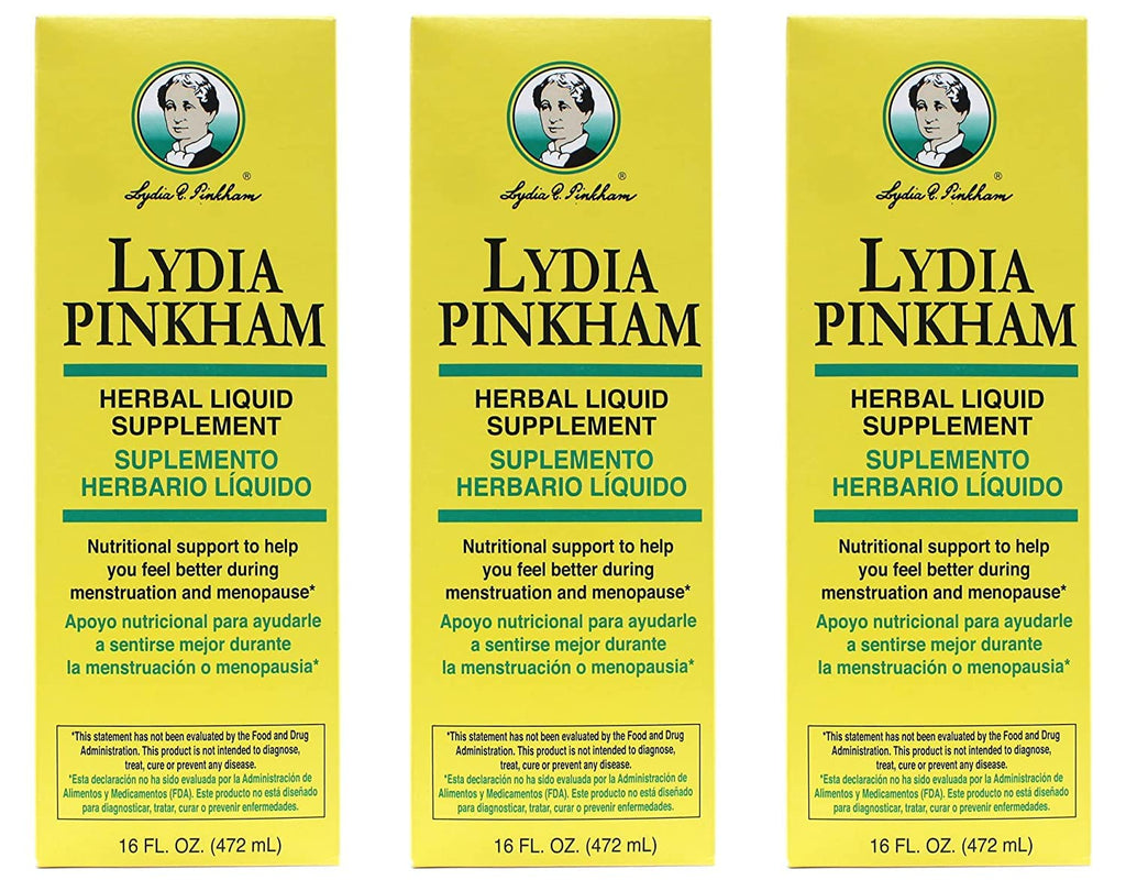 Lydia pinkham liquid to feel better during menstruation and menopause - 16 oz, 3 pack