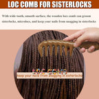 Moreinday Massage Comb - Wooden Scalp Massager and Gua Sha for Hair Growth, Green Sandalwood Loc Comb for Women and Men