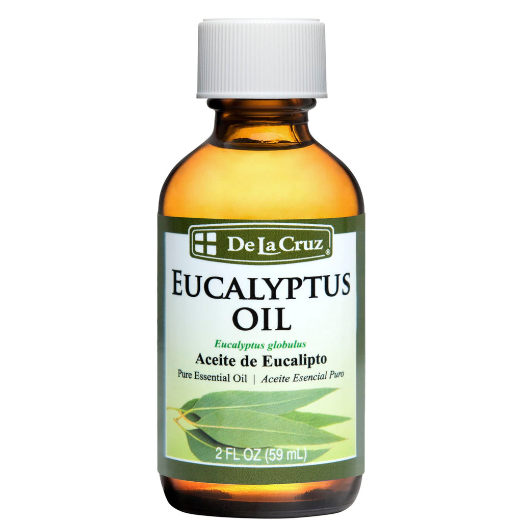 De La Cruz Eucalyptus Essential Oil Aromatherapy for Diffuser or Humidifier, 100% Pure Steam Distilled Eucalyptus Globulus 2 FL 