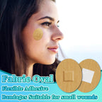 Funtery 200 Pcs 1 x 1 1/4 Adhesive Spot Bandage Round Fabric Adhesive Circular Small Face Bandages with Non Stick Pad Latex