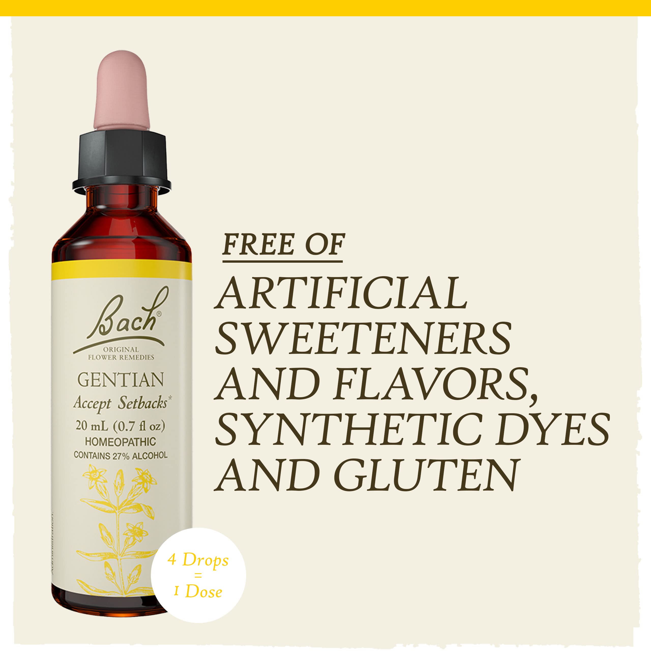 Bach Original Flower Remedies, Gentian for Accepting Setbacks, Natural Homeopathic Flower Essence, Holistic Wellness, Vegan, 20m