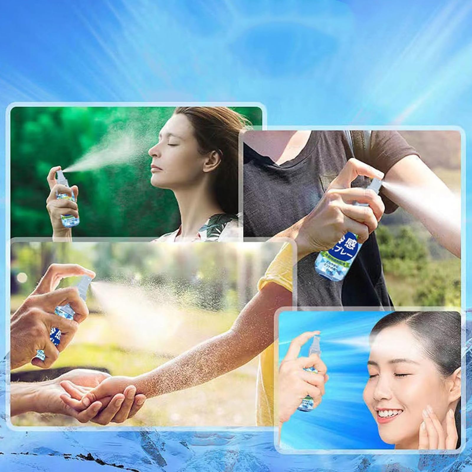 Cool Down Spray for Heat Prevention, Unscented Lotion with Vitamin E, 50ml, for Outdoor Sports and Activities, All Skin Types (1