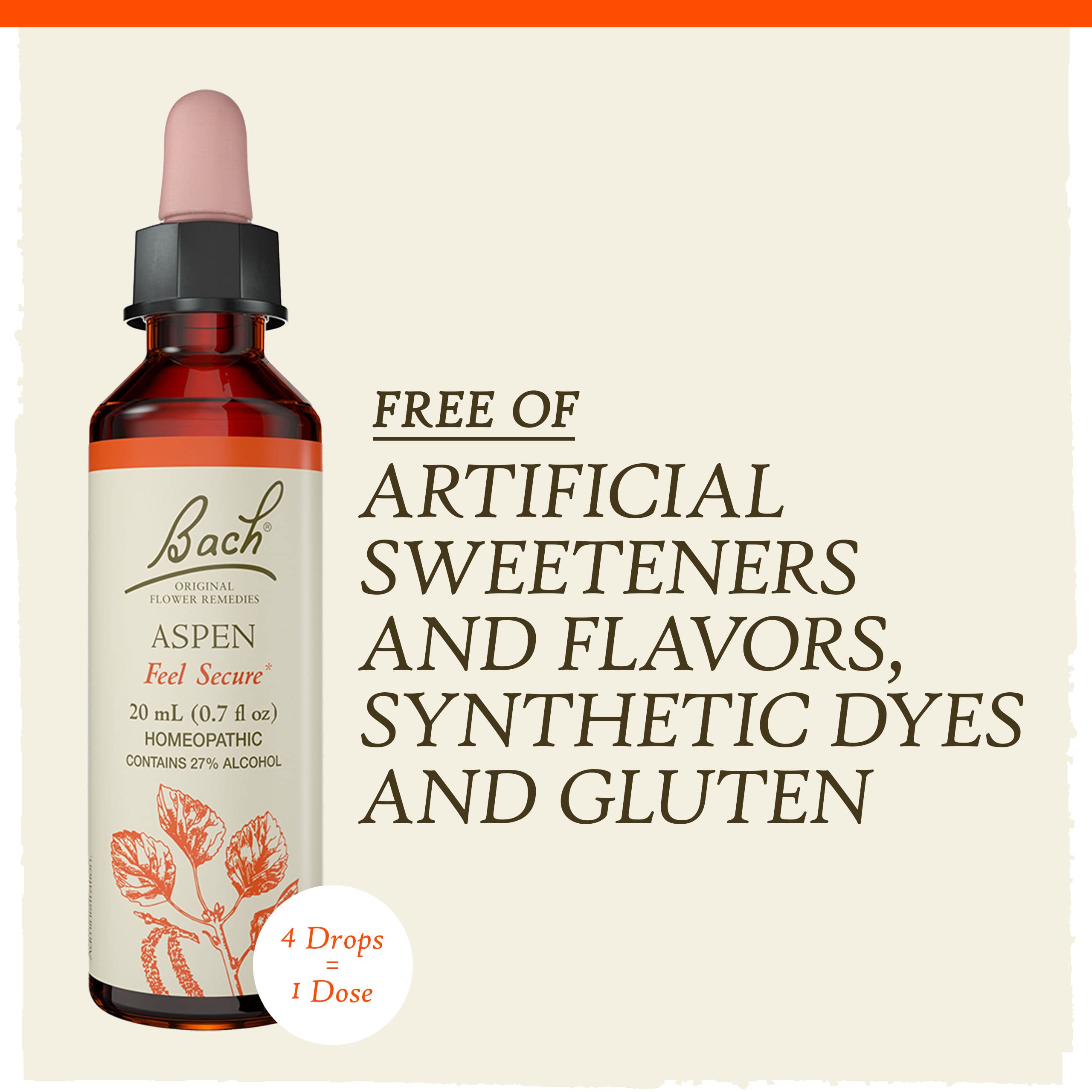 Bach Original Flower Remedies, Aspen for Apprehension and Security, Natural Homeopathic Flower Essence, Holistic Wellness, Vegan