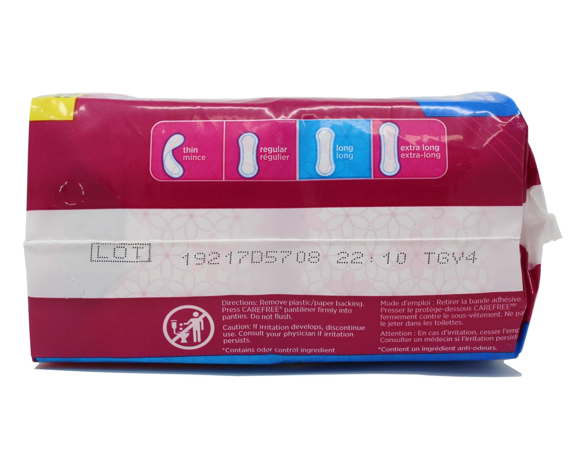 Carefree Acti-Fresh Body Shape Long to-Go Pantiliners Unscented 42 ct (Pack of 2)