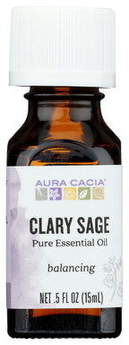 Aura Cacia 100% Pure Clary Sage Essential Oil | GC/MS Tested for Purity | 15 ml (0.5 fl. oz.) | Salvia sclarea