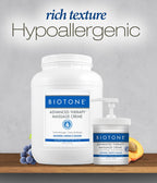 BIOTONE Advanced Therapy Massage Creme, Hypoallergenic and Fragrance-Free, Ideal Glide and Workability, Less Reapplications, Non