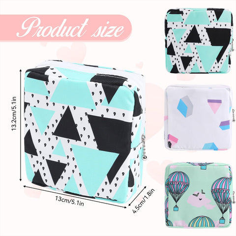 Vin Beauty 3pcs Period Bag,Period Pouch,Sanitary Napkin Storage Bag, Portable Reusable Menstrual Pads Bags,Tampon Storage Pouch 