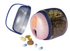 MURRI&MURRDI Pill Organizer with 4 Compartments, Travel Pill Box Portable Pill Case with Anti-Mixing & Wide Openings Design Comp
