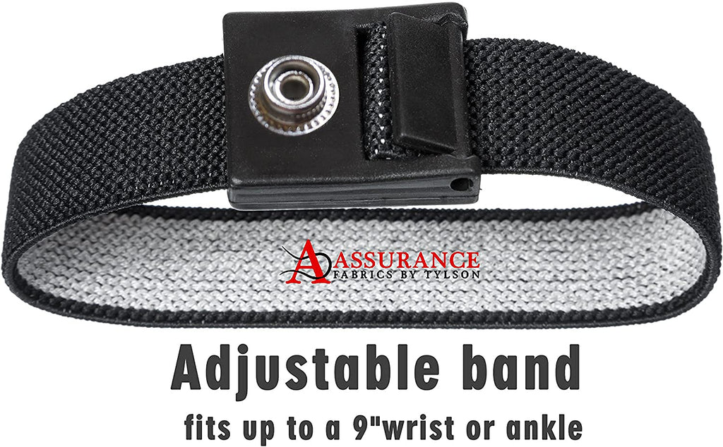 Assurance Designed Black Grounding Wrist Strap 2 Pack. Use for Earth Connection & EMF Radiation Protection - Use for Desk, Floor