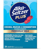 Alka-Seltzer Plus Maximum Strength Cough, Mucus & Congestion Powermax Liquid Gels, Fast and Effective Chest Congestion Relief, C