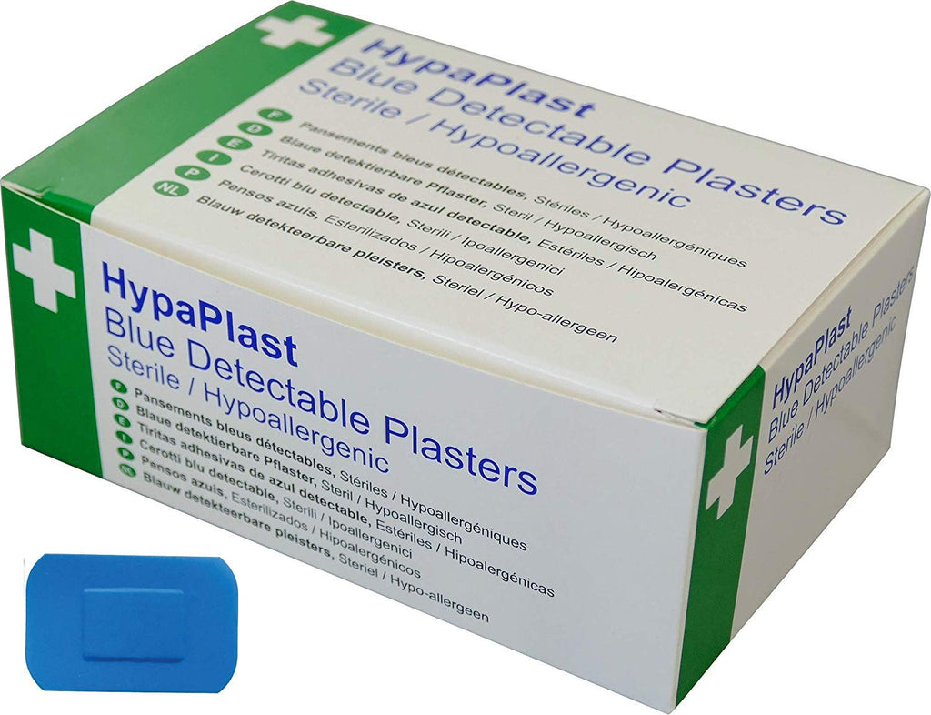 HypaPlast Blue Catering Plasters, 7.2x5cm (Pack of 100)
