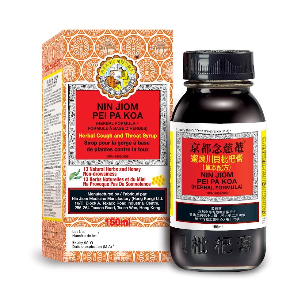 NIN JIOM PEI PA KOA 150ML, Natural Herbal Syrup, Soothing Throat and Respiratory Support