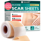 Silicone Scar Sheets,Silicone Scar Tape(1.6''x 60'' Roll-1.5M), Reusable and Effective Scar Removal Sheets, Silicone Scar Remova