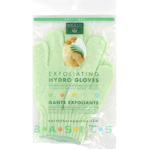 Earth Therapeutics Hydro Exfoliating Gloves, Green, 1 pair
