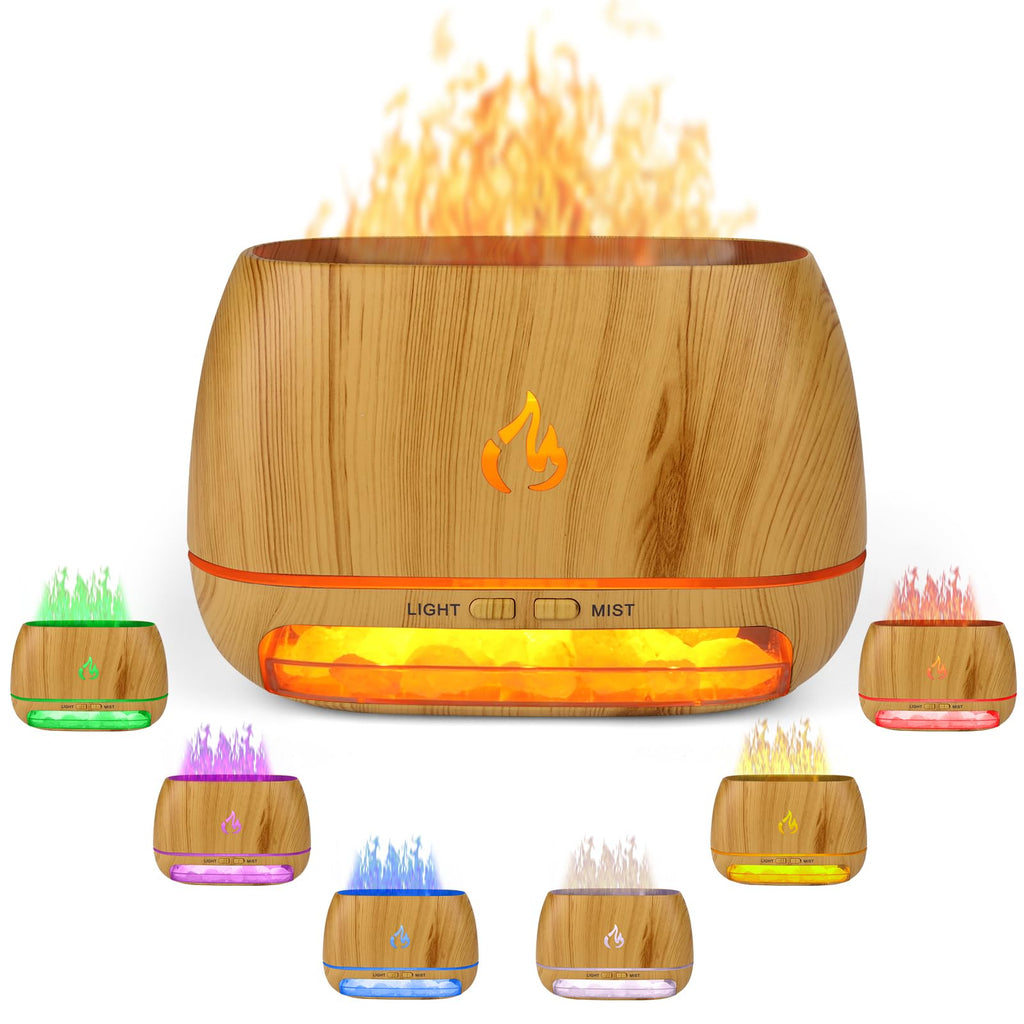 3-in-1 Ultrasonic Essential Oil Diffuser & Himalayan Salt Lamp Diffuser & 7 Colors Changing Oil Diffuser,100% Pure Himalayan Pin