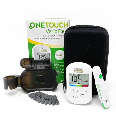 OneTouch Verio Flex Blood Glucose Meter | Glucose Monitor For Blood Sugar Test Kit | Includes Blood Glucose Monitor, Lancing Dev
